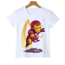Новая футболка с рисунками комиксов «Супермен», «Америка», «Дэдпул», «флэш», «Пантера», футболки с рисунками супергероев для маленьких мальчиков и девочек, «Железный человек», Z36-2
