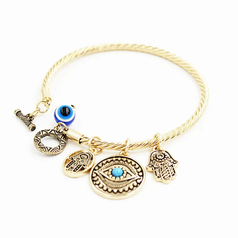 

1PC Turkish Lucky Blue Crystal Evil Eye Bracelets For Women Handmade Gold Chains Lucky Jewelry Bracelet Female Gift For Girl