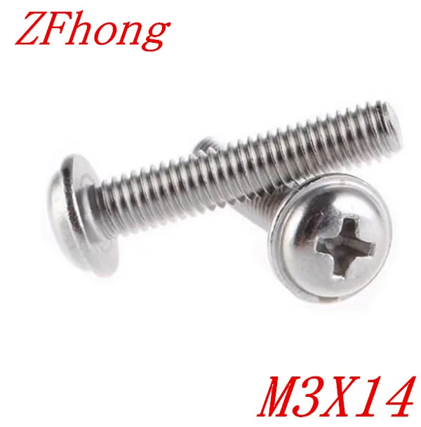 100 шт. M3 * 14 х 304 Нержавеющая сталь phillips Пан шайба головкой|machine screws|screw screwmachine head screws