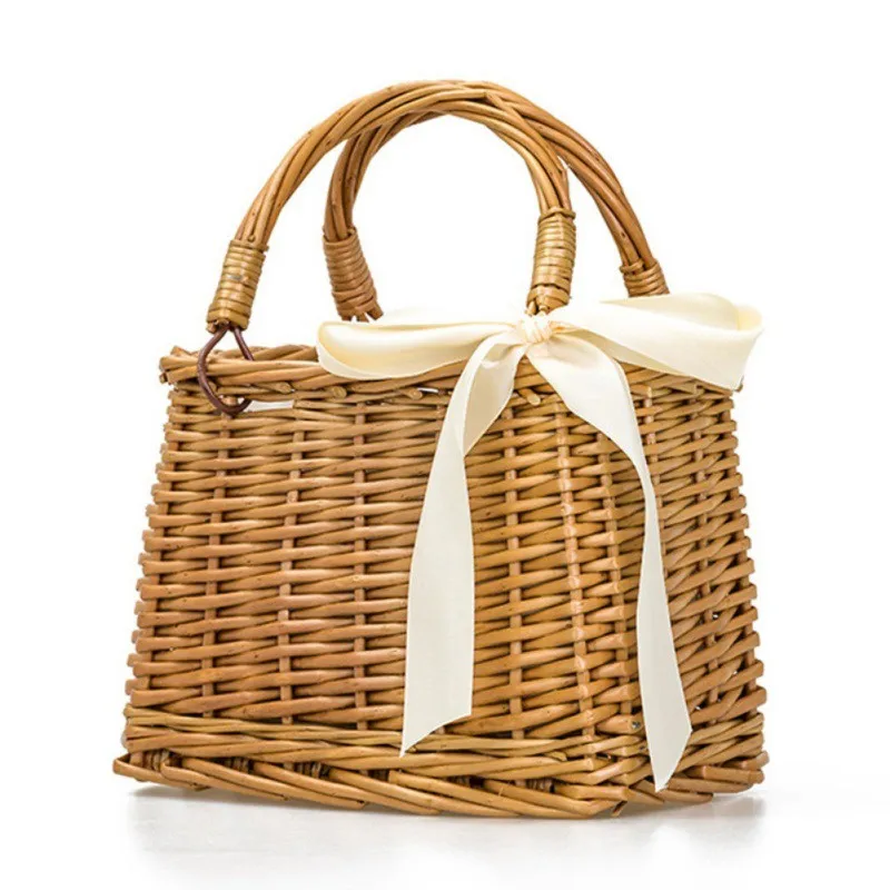 

Women Rattan Handbag Bohemian Summer Beach Straw Bags Lady Simple Weave Handmade Casual Large Tote Storage Bags