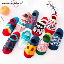 Moda Socmark Colorful Women Men's Cotton Ankle Socks Invisible Low Cut Summer Casual Breathable Short Unisex Cool Funny Socks