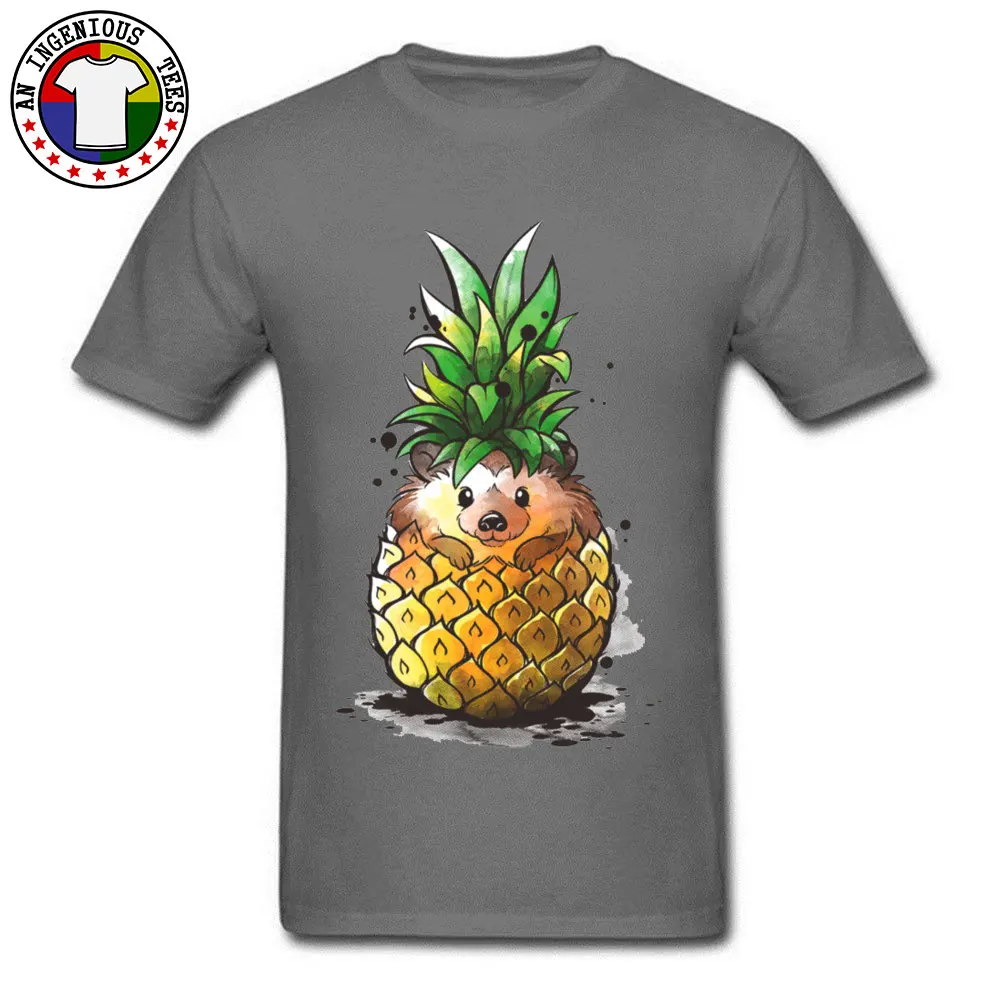 Men's T-Shirt PINEAPPLE-HEDGEHOG Casual Tops & Tees 100% Cotton Round Collar Short Sleeve Fashionable T Shirts Summer Fall PINEAPPLE-HEDGEHOG carbon