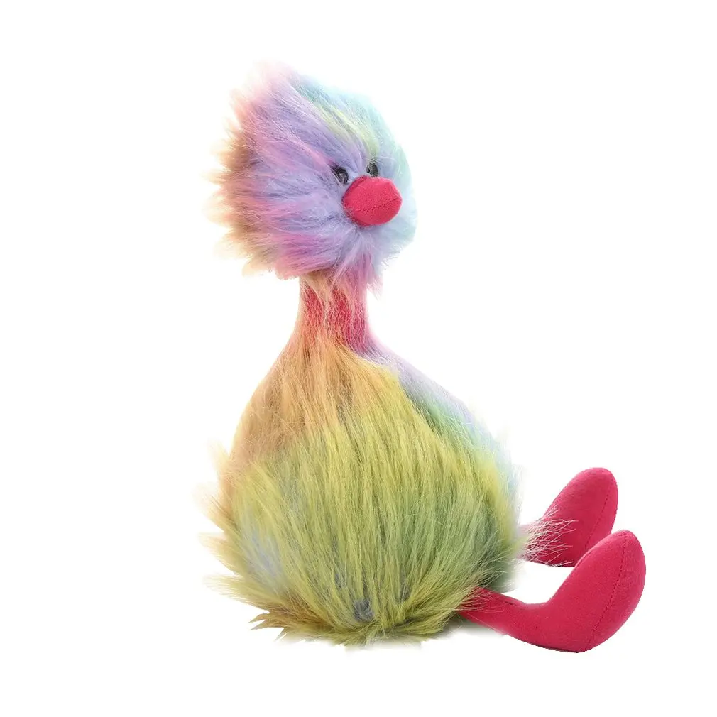 

35/55cm Simulated Rainbow Ostrich Doll Fluffy Fuzzy Animal Toy Stuffed Soft Plush Toy Colorful Bed Baby Children Toys
