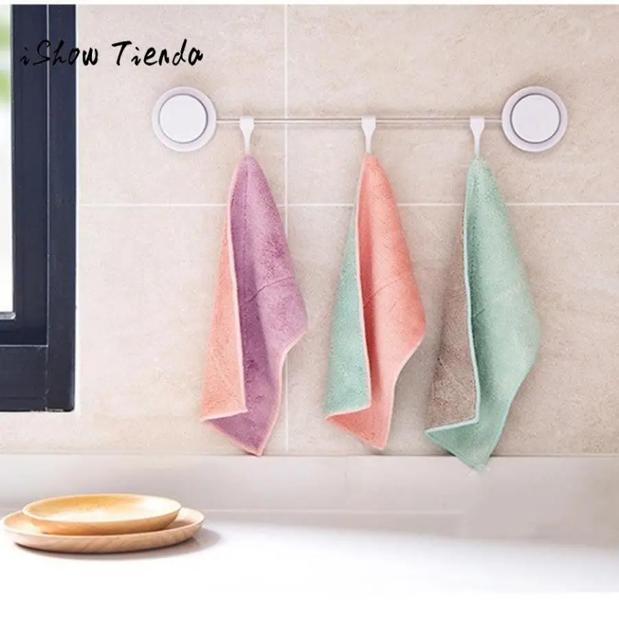 

Dishcloth Highly Bamboo Fiber Kitchen Hand Towel Dish Cloth Rags Set home washing dish multifunctional cleaning Tools