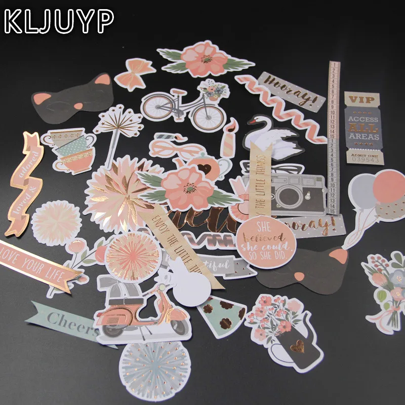 

KLJUYP 104pcs Happy Birthday Cardstock Die Cuts for Scrapbooking Happy Planner/Card Making/Journaling Project