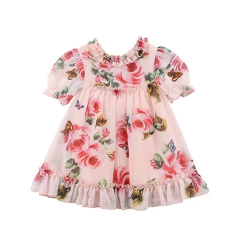 

Fashion Toddler Kids Baby Girls Princess Flowers Party Tutu Tulle Dress Clothes