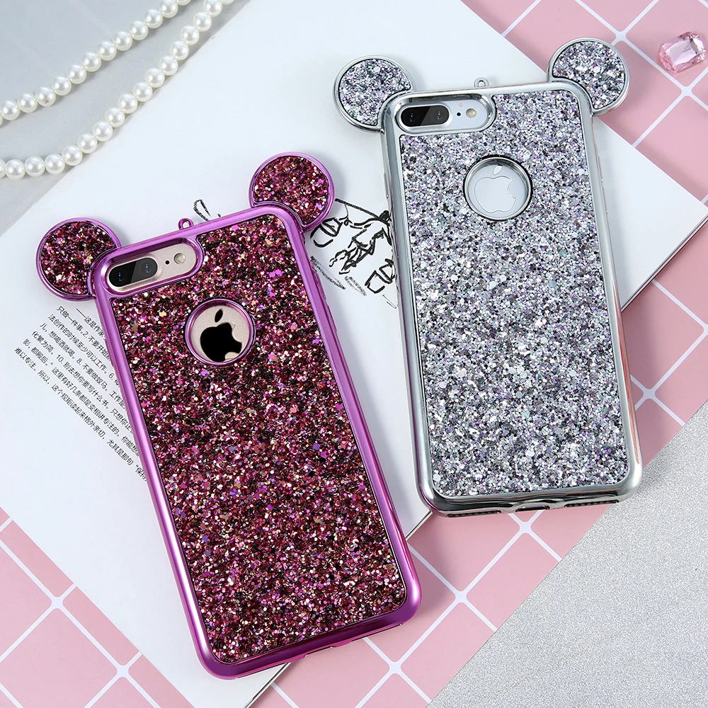 KISSCASE Glitter 3D Ears Cases For iPhone 6 Case iPhone 7