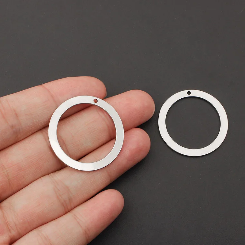 10 шт. круглые подвески из нержавеющей стали для DIY браслета ожерелья серьги