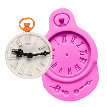 

Clock Shape Cake Mold 3D Silicone Mold Fondant Resin Candy Mould Chocolate Jelly Decorating Tools Baking Tools DIY Wedding Cake