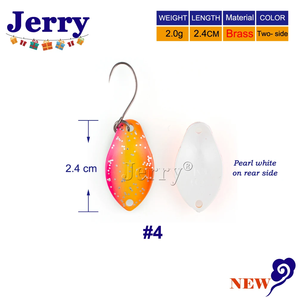 Cucharas de trucha Jerry 2g de latón spinning cucharas de pesca micro metal señuelos área de pesca de trucha ultraligera Cucharas de trucha Jerry 2g de latón spinning cucharas de pesca micro metal señuelos área de pesca de trucha ultraligera