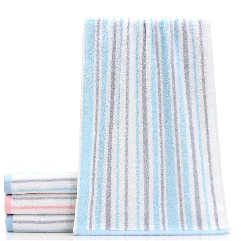 Быстросохнущие чистые хлопковые полосатые полотенца для лица абсорбирующие полотенца для лица 34*74 см Прямая