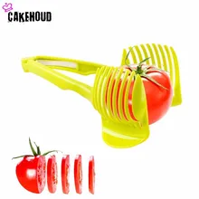 CAKEHOUD 1 pc Suporte de Tomate Tomate Slicer Cortador de Frutas Cortador De Limão Assistente de Utensilios de cozinha Descansava Shreadders Slicer