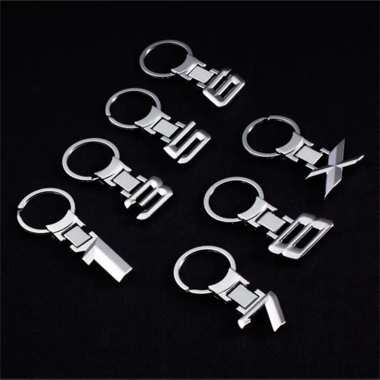Metal Number 1 3 5 6 7 8 and Letter X Keyrings Keychains