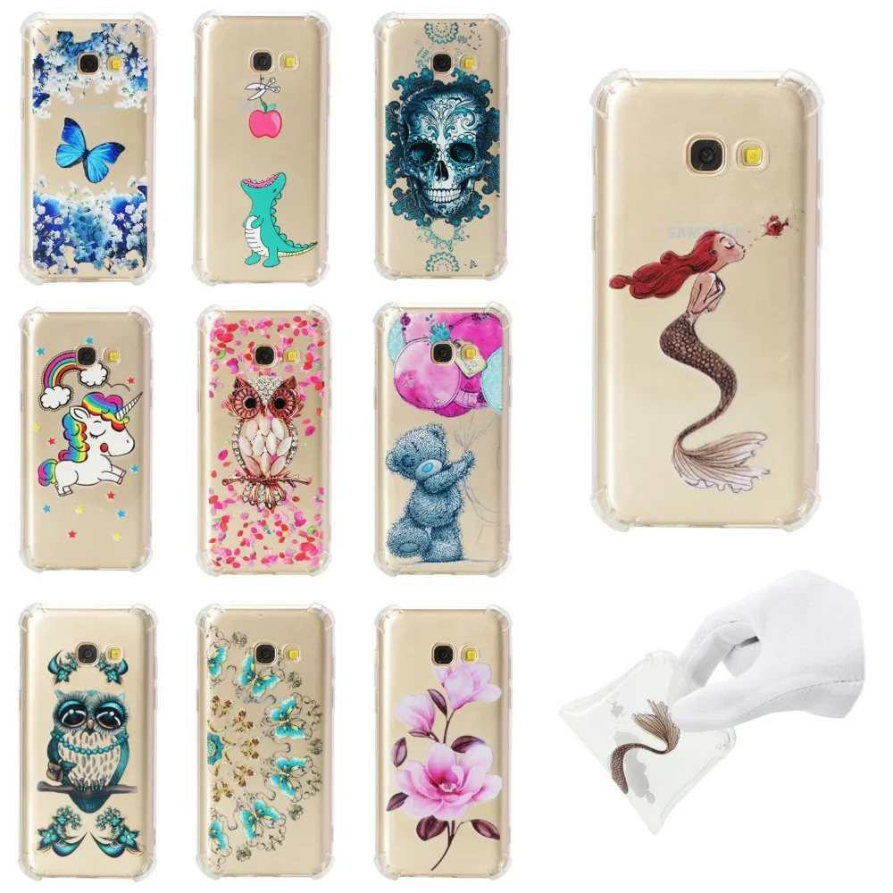 Case Anti-fall TPU For fitted case Samsung A5 2017 Cat Stand Cover Flip Leather Book Holder |