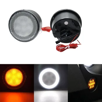 

Clear Lens Amber Yellow Front LED Turn Signal Light Assembly 2007~2016 for Jeep Wrangler JK