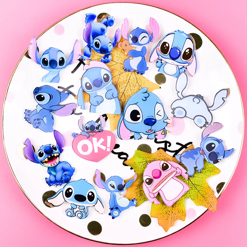 

Acrylic Patch cartoon cute stitch following patch DIY craft custom Fridge sticker stitch pin badge Mobile decoration stickers