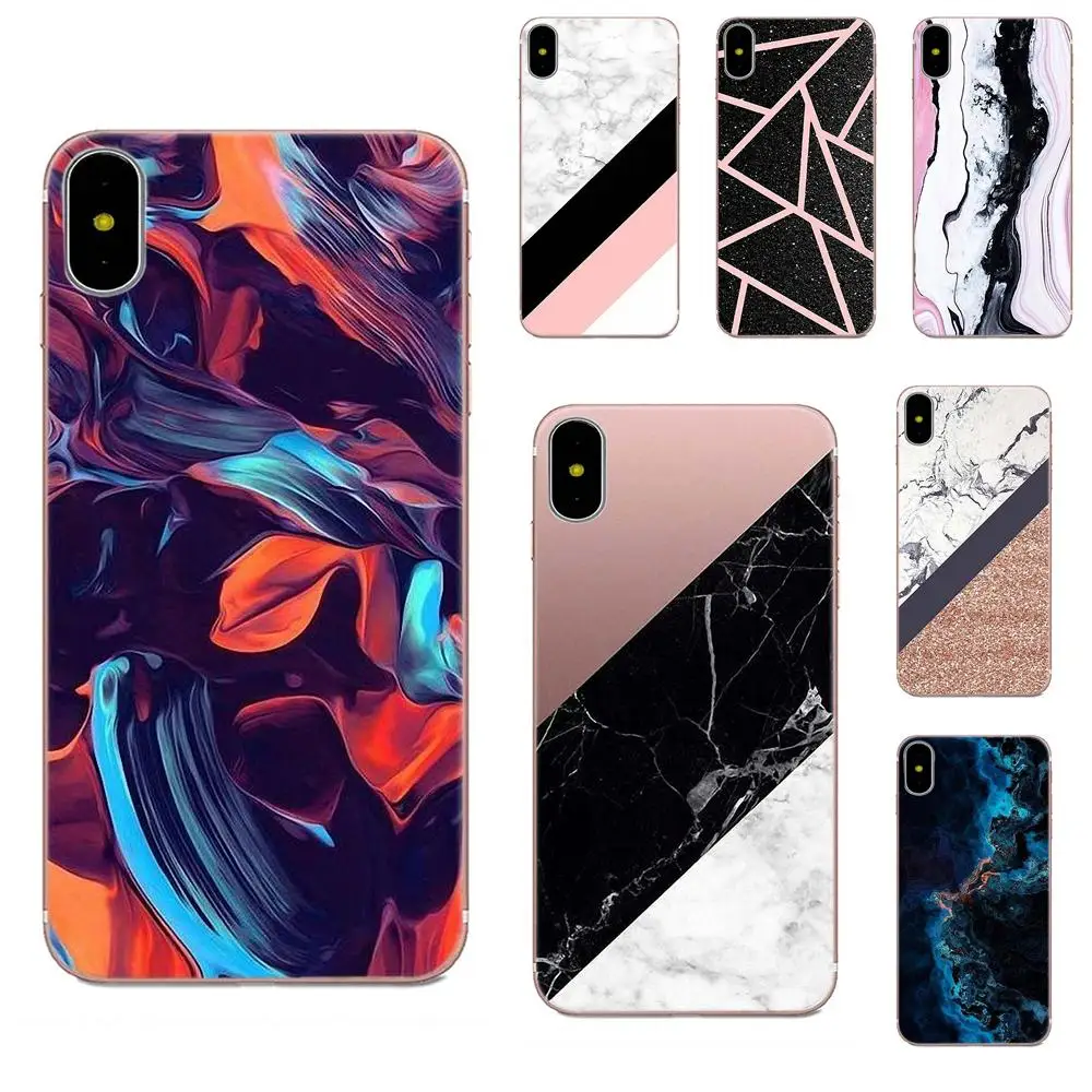 Мраморный камень розовый синий ТПУ Новая мода для Galaxy A3 A5 A7 On5 On7 2015 2016 2017 Grand Alpha G850
