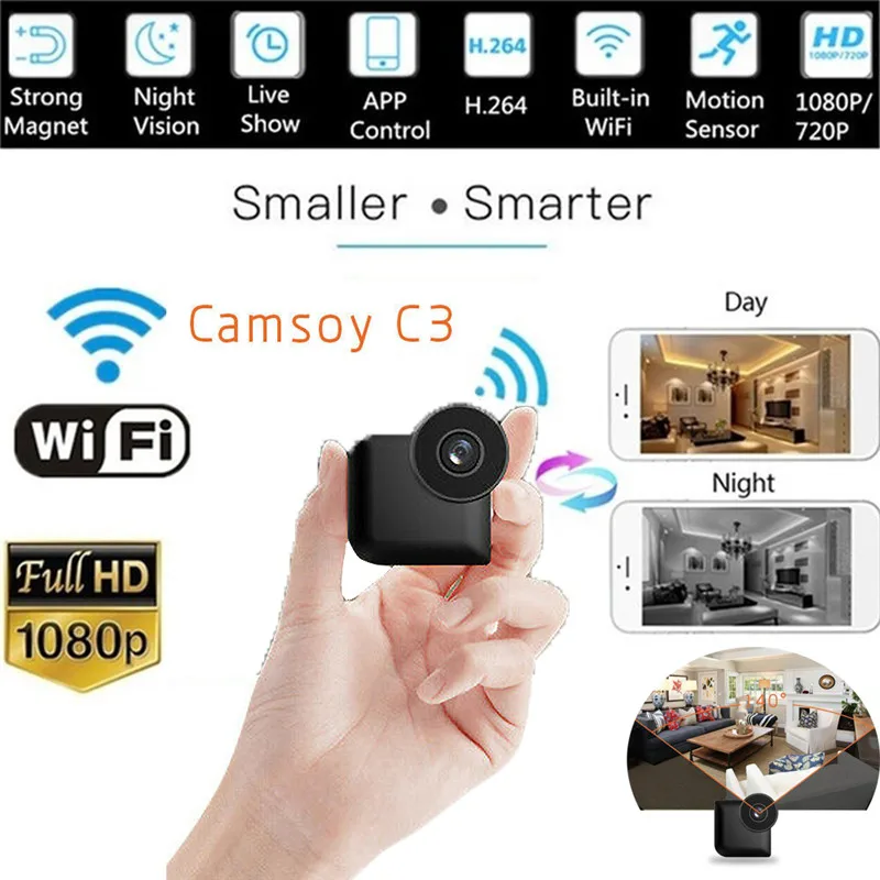 

C3 Full HD 1080P Mini WiFi IP Camera Mobile Phone App Control Home Security Monitor Camera Car DV DVR Camera IR Night Vision NEW