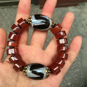 

Battle ancient agate hand string imitation ancient agate hand strings, men Agate Bracelet