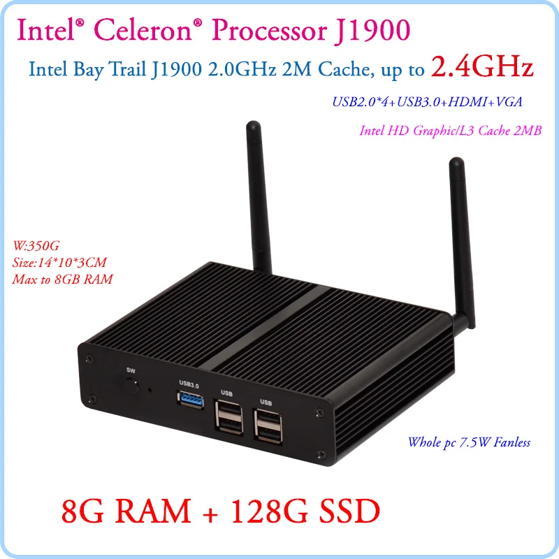 Lowest Price New Fanless Small PC Celeron J1900 Quad Core 2.41GHz Baytrail Android Mini PC Server Win7 8G RAM 128G SSD Commercial Computer Lowest Price New Fanless Small PC Celeron J1900 Quad Core 2.41GHz Baytrail Android Mini PC Server Win7 8G RAM 128G SSD Commercial Computer