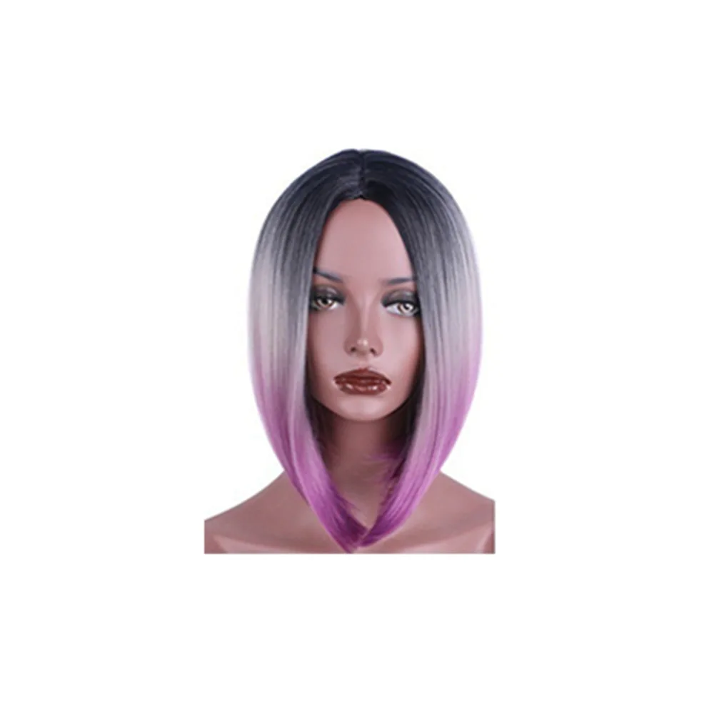 32cm Short Bob Style Straight Wigs Cosplay Synthetic Hair