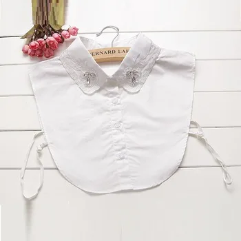 women lapel collar clothes accessories lace shirt fake sweaters clothes false collar white denim embroidery decorative shirt