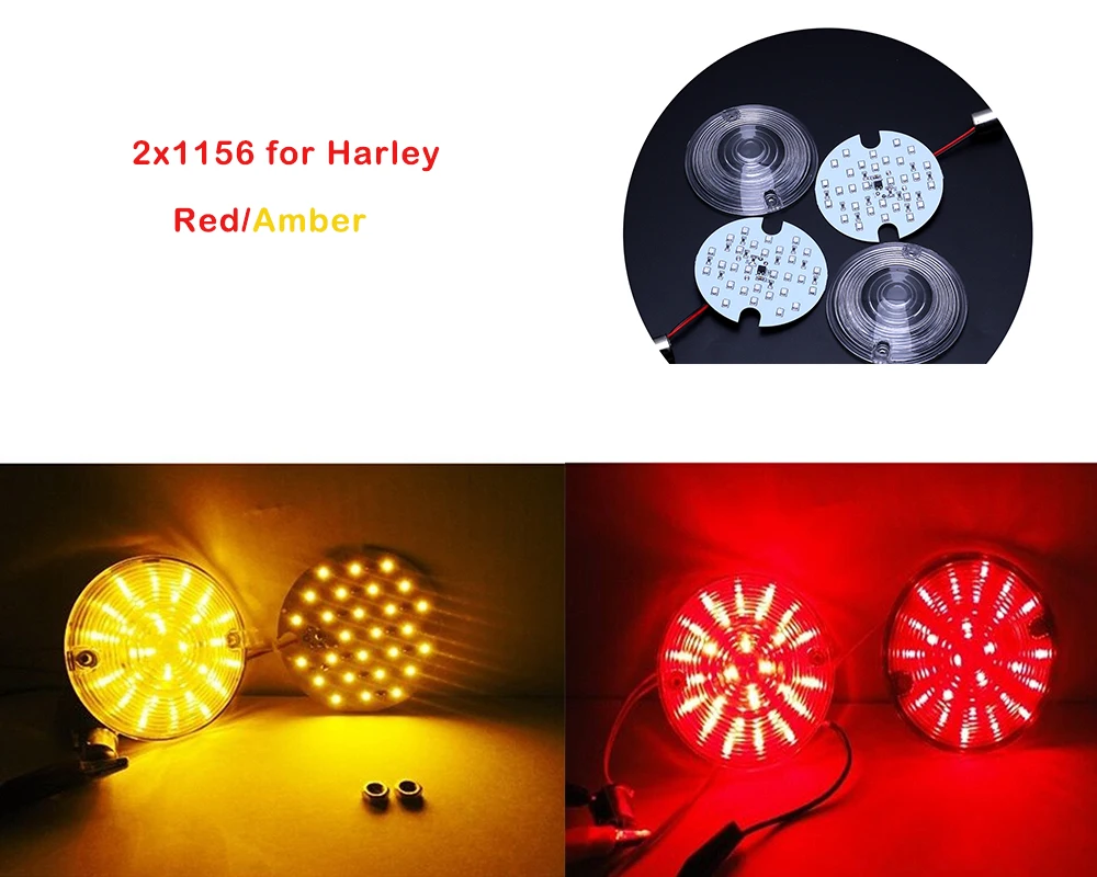 

1 Pair 2x30 SMD LED Motorcycle 1156 Rear Turn Signal Panel Light For Harley Davidson Touring Red/Amber Lighting