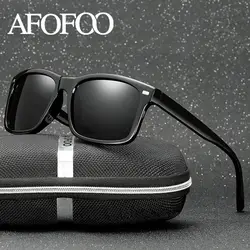 AFOFOO Марка Дизайн поляризованные солнцезащитные очки Для мужчин Goggle с случае мужской вождения солнцезащитные очки ночного видения очки UV400