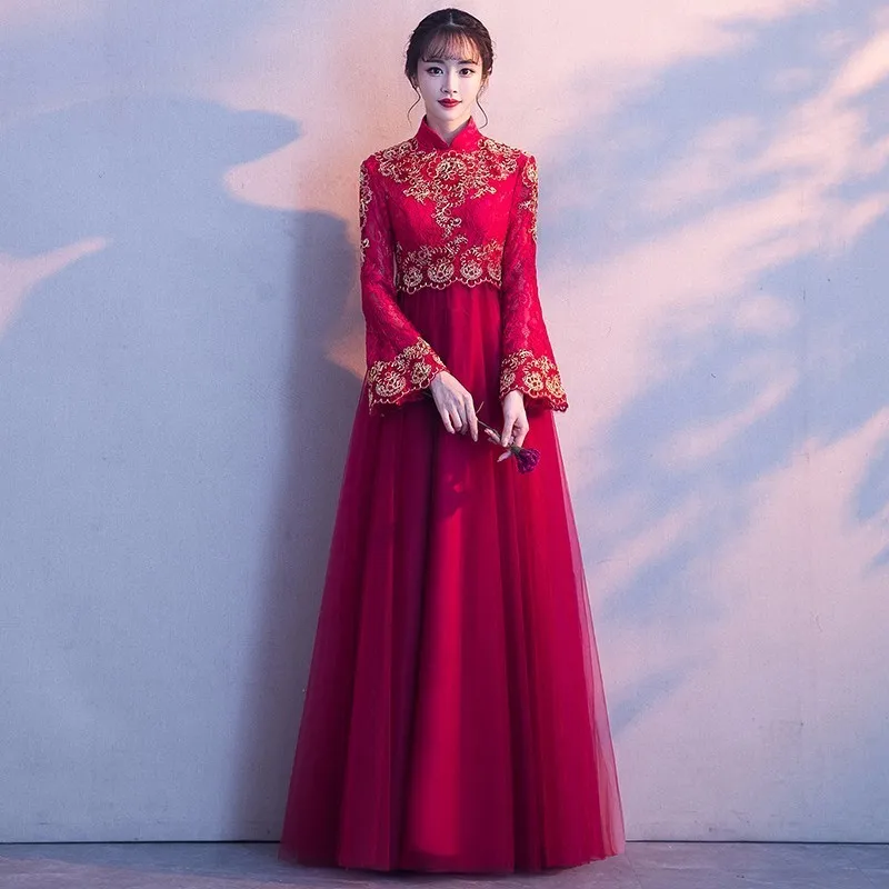 Pregnant Women Cheongsams Waist Long Evening Chinese Traditional