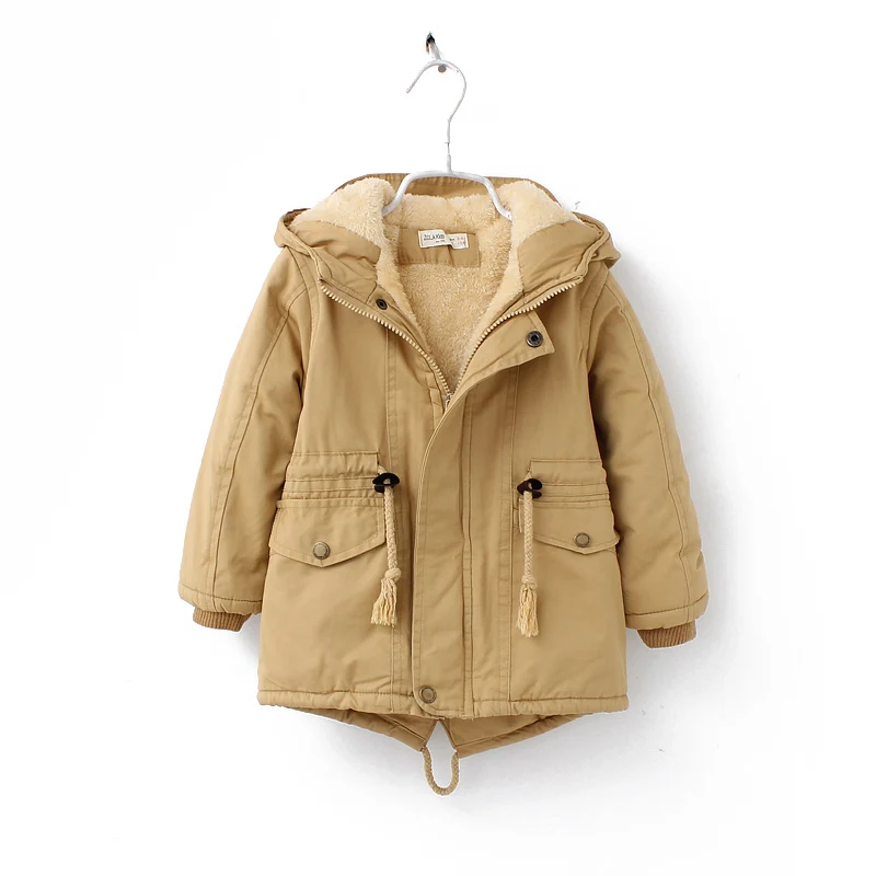 Осенне-зимняя утепленная куртка для мальчиков и девочек; детская ветровка; пальто; модный детский плащ с капюшоном; куртка для малышей; теплая хлопковая куртка