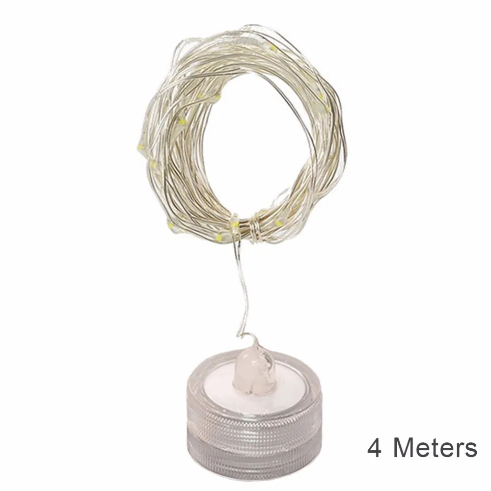 2M 4M Copper Silver Wire LED String lights Waterproof Holiday lighting For Fairy Christmas Tree Wedding Party Decoration