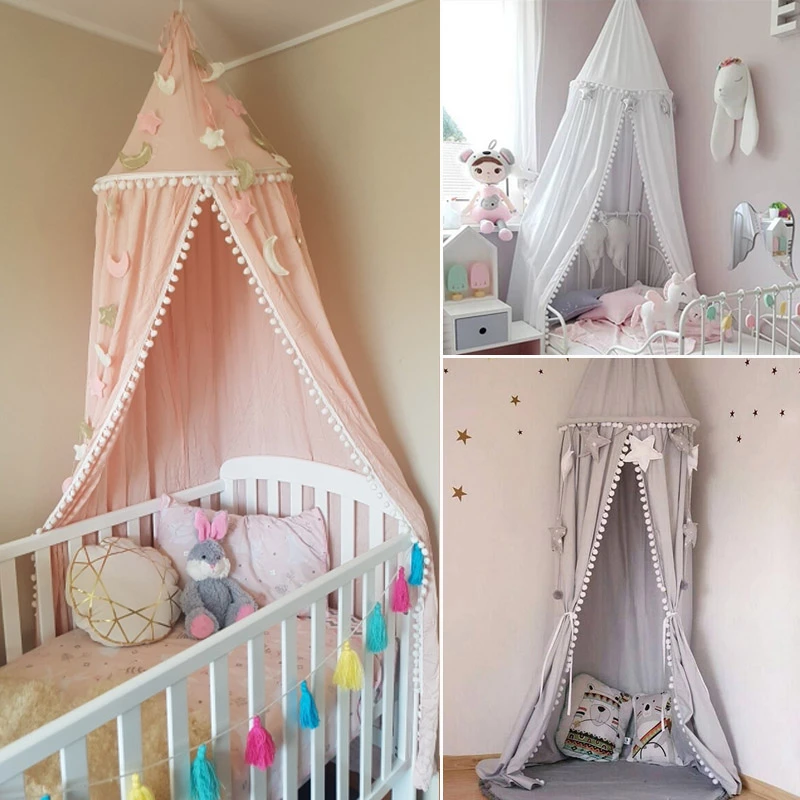 curtain around crib