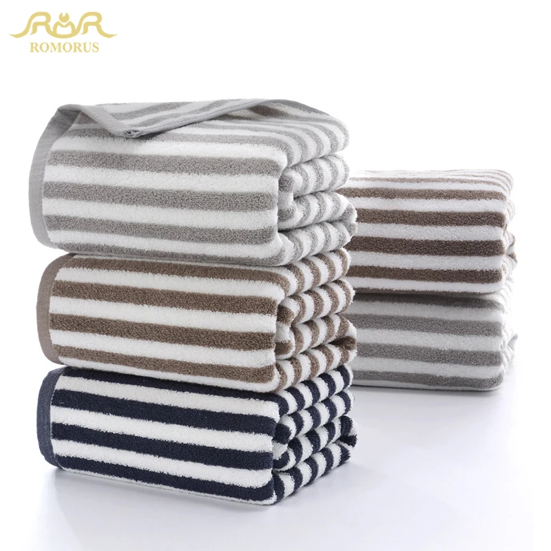 Buy 1 Piece Deep Blue Grey Striped Large Bathroom