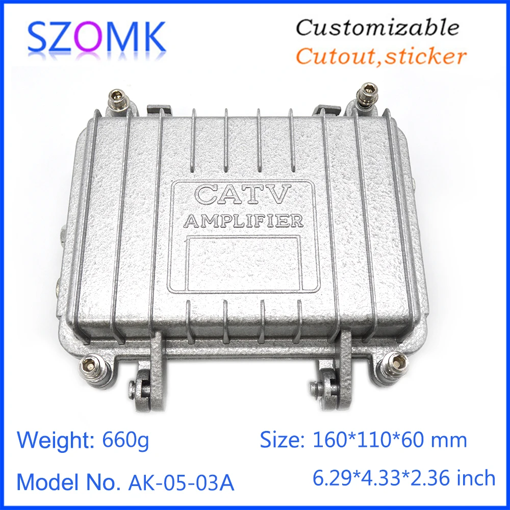 

Professional IP65 Waterproof Outdoor CATV Signal Amplifier Enclosure Aluminum Die Cast Housing 128x94x78mm for Circuit board