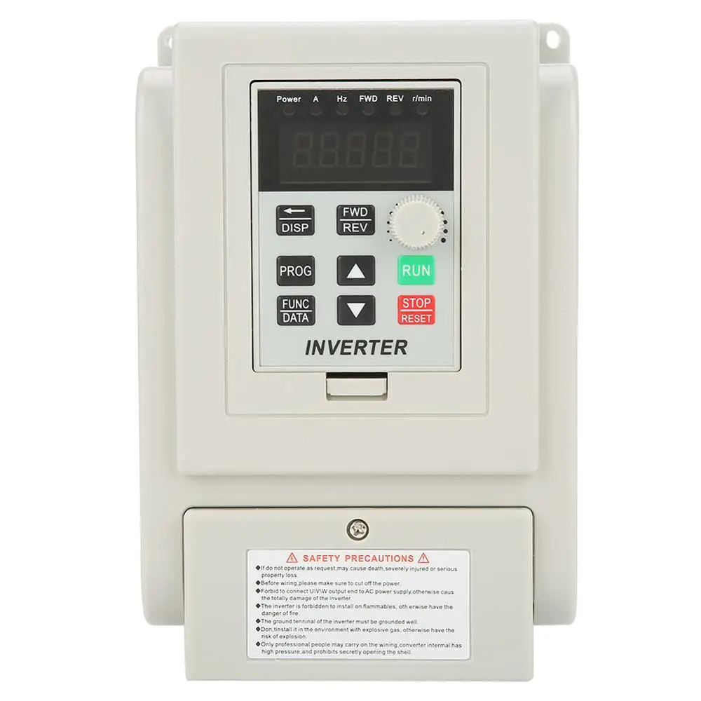 

220VAC Variable Frequency Drive VFD Speed Controller for Single-phase 1.5kW AC Motor.