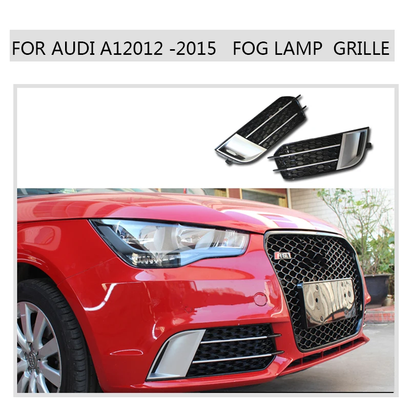 a1 Black or silver Front Fog lamp Mask grill Cover for Audi A1 2011 2015 Not fit for Sline car