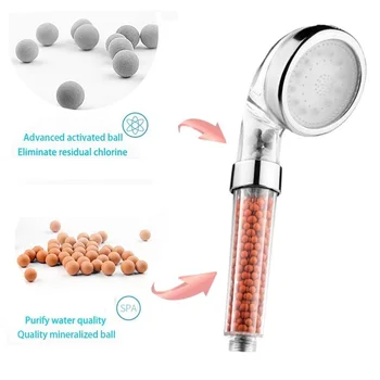 

Shower SPA 3 Color LED Light Shower Water Temperature Controlled Visible Shower Head Mineral Filter Showerhead Gift