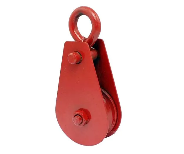 

0.3T 300Kg Red Metal Logging Rigging Swivel Pulley