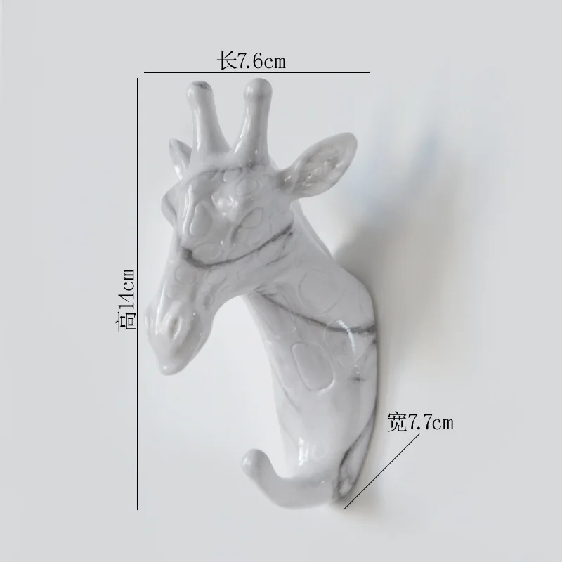 Нордический дом Креативный настенный крючок для животных голова оленя шапка вешалка для пальто Золото Дерево Зерно мрамор Зеленый медный цвет фигурки - Цвет: F