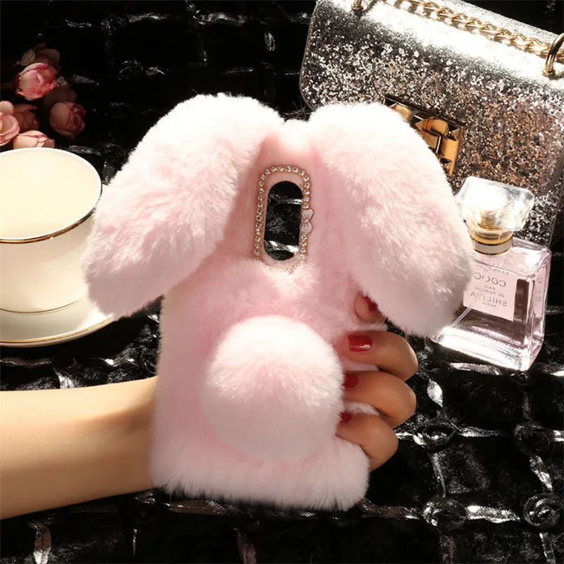 

Cute Rabbit Hair Fluffy Case For Xiaomi Pocophone F1 Mi Max 3 Mix 2S MI 9 SE 5c 4c 4i 5s plus Redmi 7 K20 note 7 PRO back covers