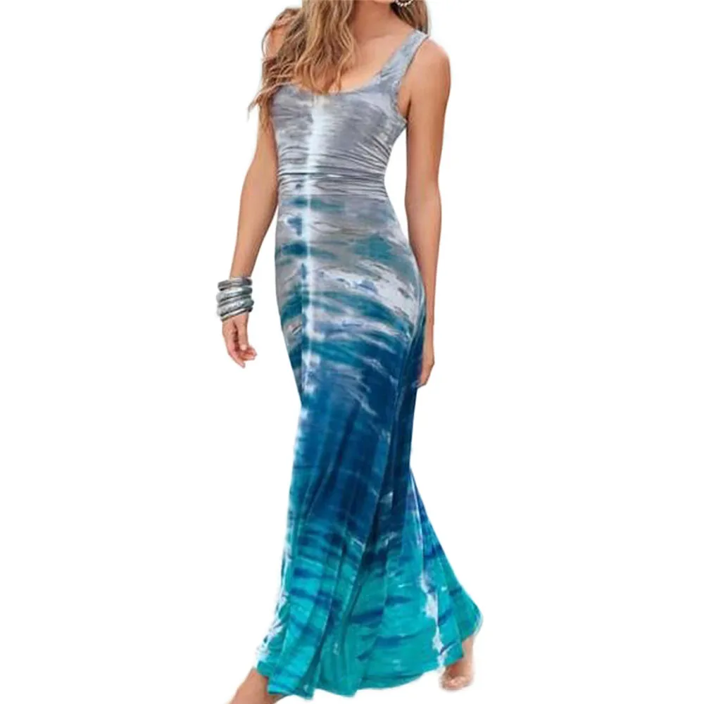 Mode Femmes Gradient Imprimé Robe 2018 D