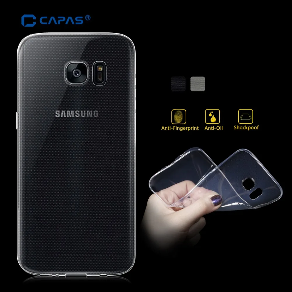 CAPAS for Samsung Galaxy S7 Edge Case Cover Soft TPU Silicon Clear