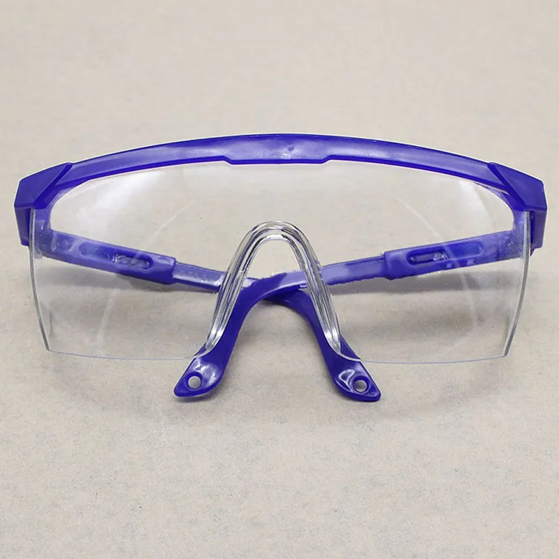 Сине-белые Телескопические ножки, защитные очки для страховки труда, пыленепроницаемые противоударные очки, плоские прозрачные повязки на