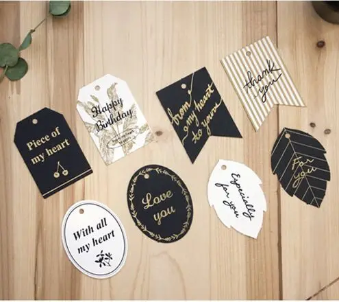 

40pcs/lot black tag 2 styles DIY Hang tag Retro Gift Hang tag