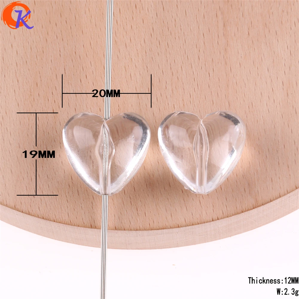 Сердечный дизайн 19x20 мм 200cs/лот Акриловые бусины/прозрачная, в форме сердца бусины/ручная работа/Цепочки и ожерелья/ювелирные изделия аксессуары/фурнитура для сережек