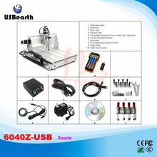 2.2KW CNC Machine CNC 6040Z-USB Ball Screw Limit Swtich USB CNC Machinery with mach3 remote control, no tax to EU