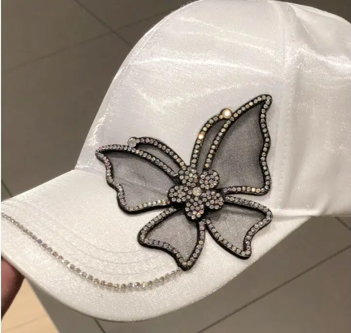 01904 jiejia Butterfly шелковая шляпа со стразами для отдыха женская пляжная шляпа|Мужские