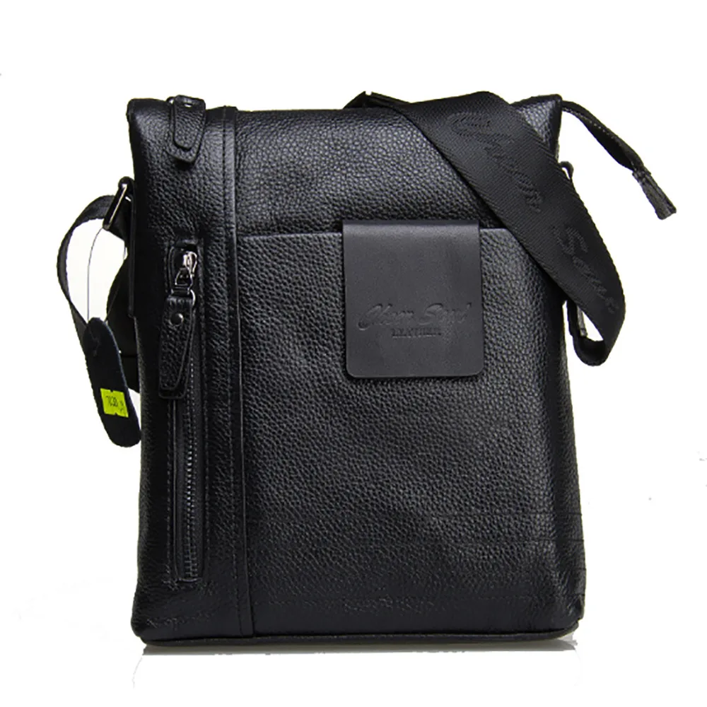 

High Quality Genuine Leather Men Sling Shoulder Bag Casual Business Cross Body Satchel Famous Brand Cowhide Male Messenger Bags