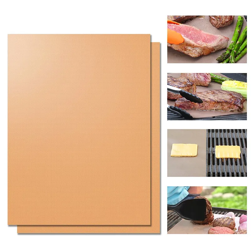 

2 Colors Practical Heat Resistant BBQ Grill Mat Bakeware Mat Roast Sheet 2 5 10 pcs Easy Clean Nonstick Bakeware Cooking Tools