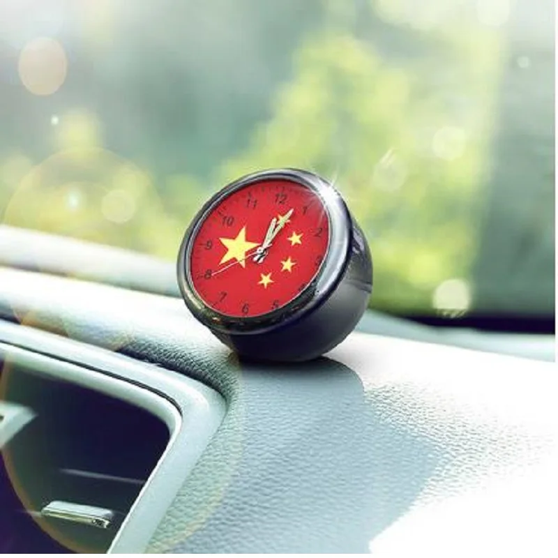 1 шт. Цифровые Автомобильные часы вентиляционное отверстие приборной панели электронные часы Расписание Цифровые кварцевые часы для peugeot и часы с флагом украшения автомобиля